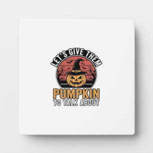 Funny Pumpkin Halloween Vintage Shirt Design_1 Plaque