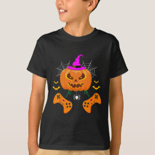 Funny Pumpkin Jack O Lantern Video Gamer T-Shirt