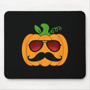 Funny Pumpkin Moustache Sungles Halloween Dad Dadd Mouse Mat