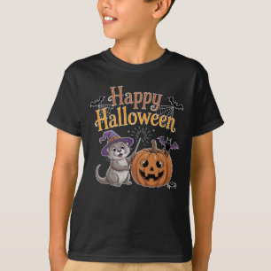 Funny Pumpkin Otter Lover Happy Halloween 2025 T-Shirt