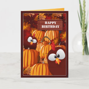 Funny Pumpkin Patch Birthday Wishes Card