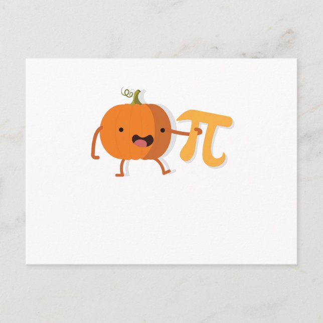 Funny Pumpkin Pi Halloween Thanksgiving Gift Holiday Postcard (Front)