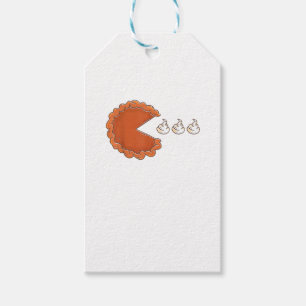Funny Pumpkin Pie Eating Whipped Cream 2020 Thanks Gift Tags