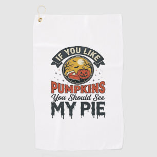 Funny Pumpkin Pie Halloween Vintage Shirt Design_1 Golf Towel