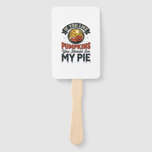 Funny Pumpkin Pie Halloween Vintage Shirt Design_1 Hand Fan