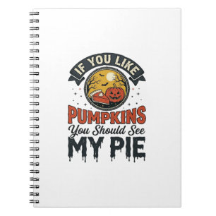 Funny Pumpkin Pie Halloween Vintage Shirt Design_1 Notebook