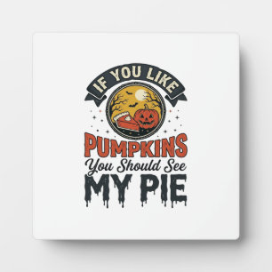 Funny Pumpkin Pie Halloween Vintage Shirt Design_1 Plaque
