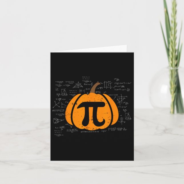Funny Pumpkin Pie Math Teacher Halloween Thanksgiv Card (Front)