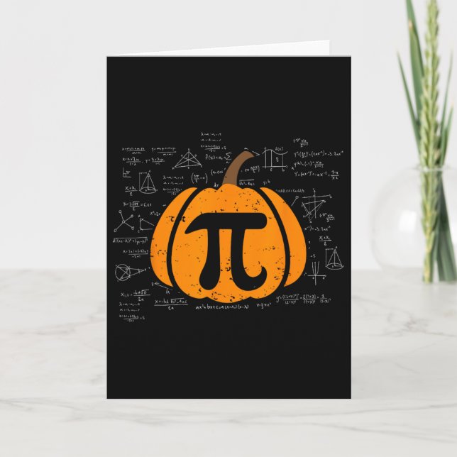 Funny Pumpkin Pie Math Teacher Halloween Thanksgiv Card (Front)