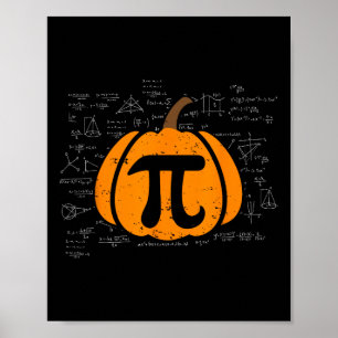 Funny Pumpkin Pie Math Teacher Halloween Thanksgiv Poster