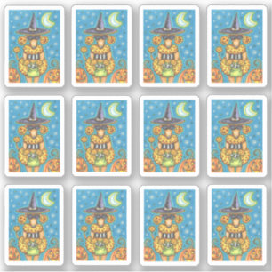 FUNNY PUMPKIN POODLE IN HALLOWEEN WITCH COSTUME