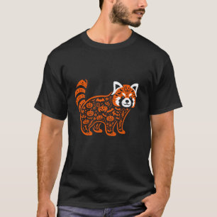 Funny Pumpkin Red Panda Candy Halloween Mens Women T-Shirt
