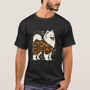 Funny Pumpkin Samoyed Candy Dog Halloween Mens Wom T-Shirt