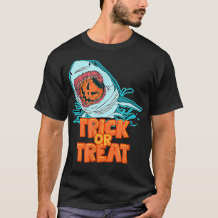 Funny Pumpkin Shark Halloween Cosstume For Kids T-Shirt