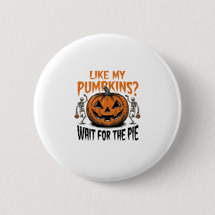Funny Pumpkin Skeleton Halloween Pie Shirt_1 6 Cm Round Badge