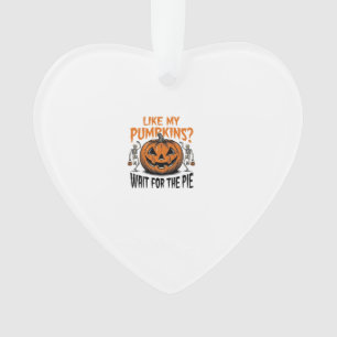 Funny Pumpkin Skeleton Halloween Pie Shirt_1 Ornament