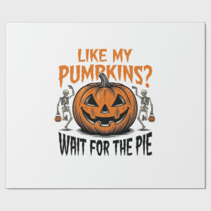 Funny Pumpkin Skeleton Halloween Pie Shirt_1 Wrapping Paper