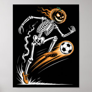 Funny Pumpkin Soccer Halloween Soccer Costume For  Poster