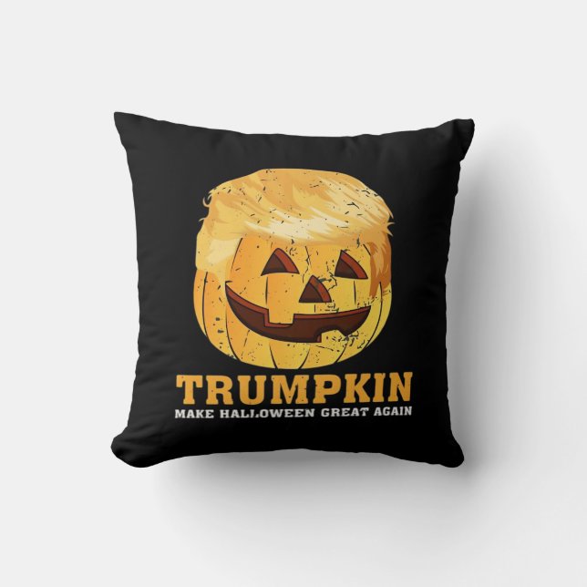 Funny  Pumpkin Trumpkin Halloween  Cushion (Front)