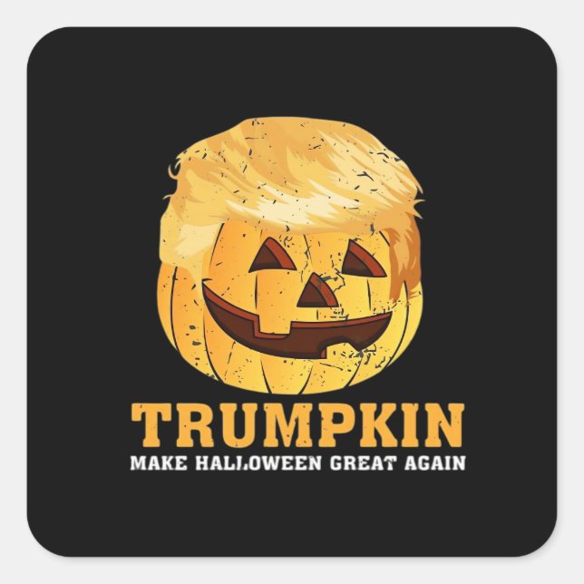 Funny  Pumpkin Trumpkin Halloween  Square Sticker (Front)
