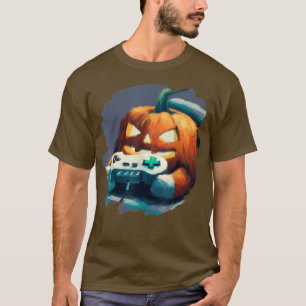 Funny Pumpkin Video Game Gamer Jack O Lantern Hall T-Shirt