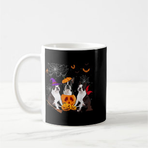 Funny Pumpkin Witch Boston Terrier Dog Halloween Coffee Mug