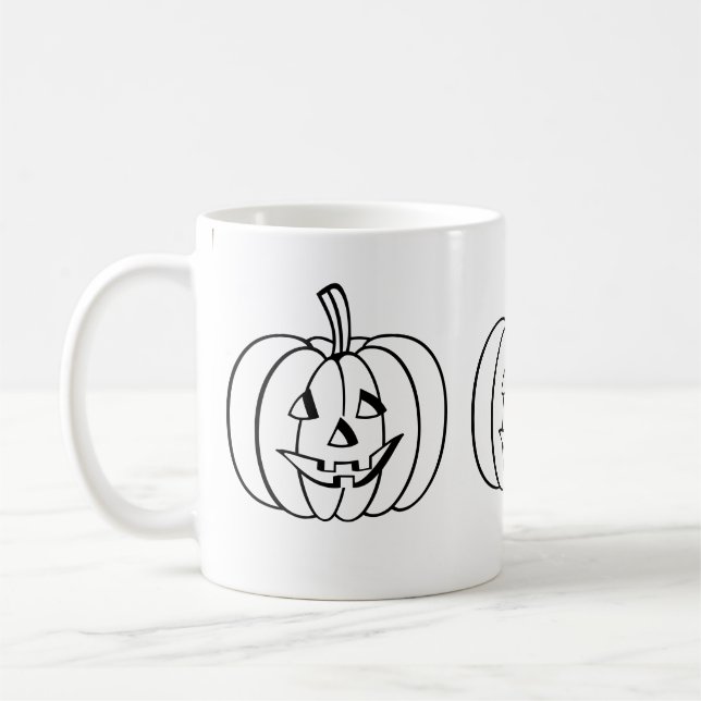 Funny pumpkin with cut out face halloween coffee mug (Left)