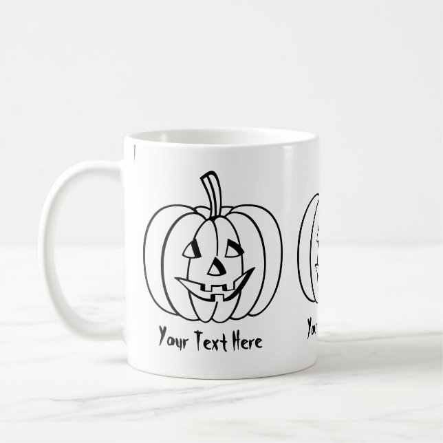Funny pumpkin with cut out face halloween coffee mug (Left)