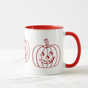 Funny pumpkin with cut out face halloween mug