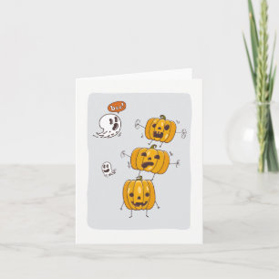 Funny Pumpkins and Ghosts Note Card