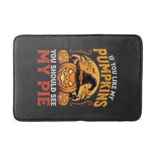 Funny Pumpkins Halloween Pie Design_1 Bath Mat
