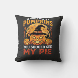 Funny Pumpkins Halloween Pie Design_1 Cushion