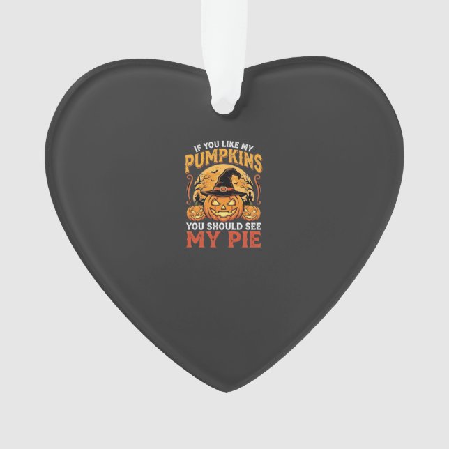 Funny Pumpkins Halloween Pie Design_1 Ornament (Front)