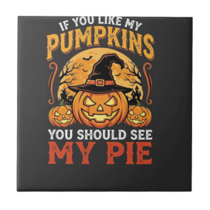Funny Pumpkins Halloween Pie Design_1 Tile