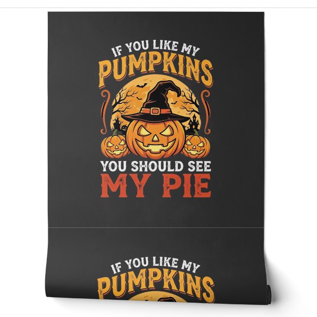 Funny Pumpkins Halloween Pie Design_1 Wallpaper (Unrolling)