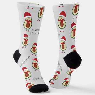 Funny Pun Avocado Red Grey Socks