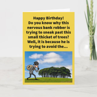 Funny Pun Avoid the Copse Happy Birthday Card
