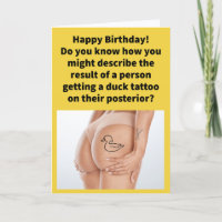 Funny Pun Butt Quack Happy Birthday