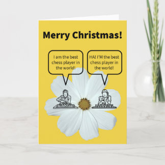 Funny Pun Chess Nuts Boasting Christmas Card