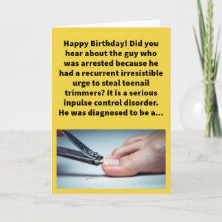 Funny Pun Cliptoemaniac Happy Birthday Card
