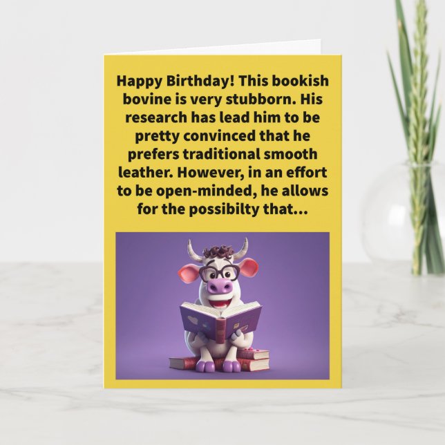 Funny Pun Could Be Suede Happy Birthday Card (Front)