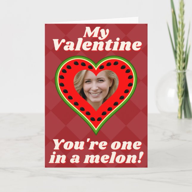 Funny Pun Custom Photo Valentine Card (Front)