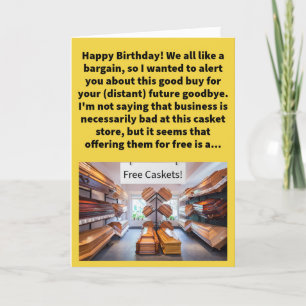 Funny Pun Dead Giveaway Happy Birthday Card