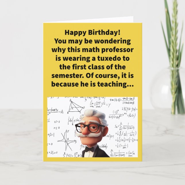 Funny Pun Formal Geometry Happy Birthday Card (Front)