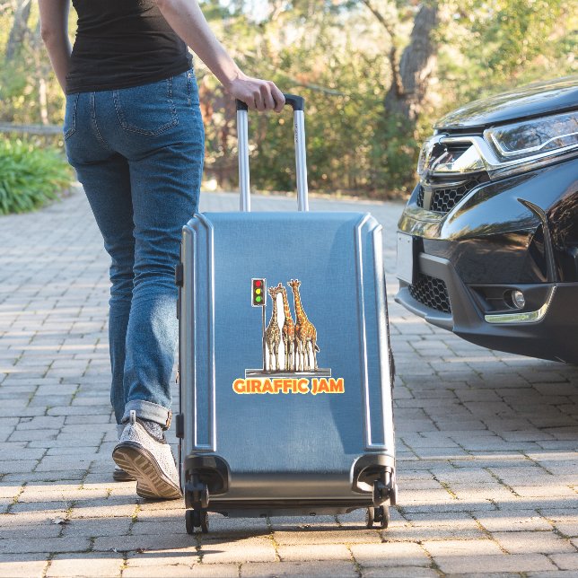 Funny Pun Giraffe Jam  (Suitcase Insitu)