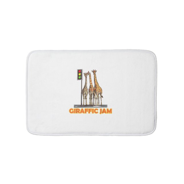 Funny Pun Giraffe Jam  Bath Mat (Front)