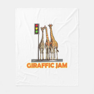 Funny Pun Giraffe Jam Fleece Blanket