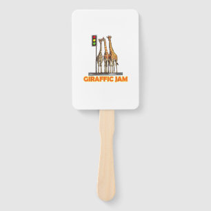 Funny Pun Giraffe Jam Hand Fan
