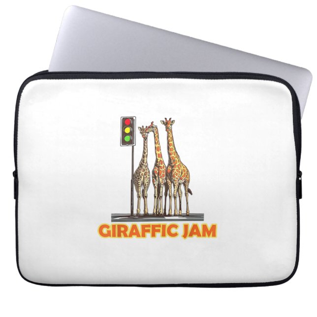 Funny Pun Giraffe Jam  Laptop Sleeve (Front)
