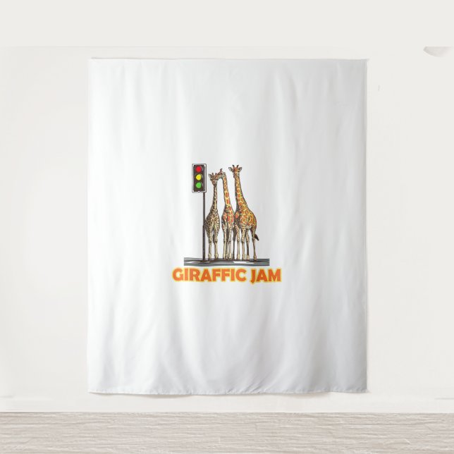 Funny Pun Giraffe Jam  Tapestry (Front)